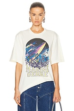 Marine Serre Organic Cotton Printed Crew Neck T-Shirt in Pristine, view 1, click to view large image.