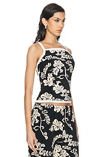 Marine Serre Jersey Jacquard Towel Bustier Top in Black, view 2, click to view large image.