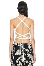 Marine Serre Jersey Jacquard Towel Bustier Top in Black, view 3, click to view large image.