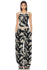 Marine Serre Jersey Jacquard Towel Bustier Top in Black, view 4, click to view large image.