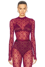 Marine Serre Moonogram Mesh Flock Second Skin High Neck Top