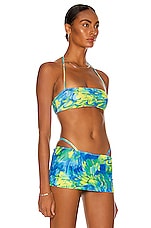 Melissa Simone Kyra Bandeau Top in Blue & Green, view 2, click to view large image.