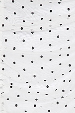 MARIANNA SENCHINA Long Sleeve Mini Dress in White & Black Polka Dot, view 4, click to view large image.