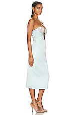 MARIANNA SENCHINA Strapless Midi Dress in Turquoise, view 2, click to view large image.