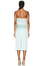 MARIANNA SENCHINA Strapless Midi Dress in Turquoise, view 3, click to view large image.