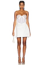 MARIANNA SENCHINA Strapless Mini Dress in White, view 1, click to view large image.