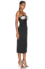 MARIANNA SENCHINA Bustier Midi Dress in Black, view 2, click to view large image.