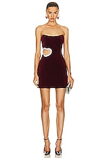 MARIANNA SENCHINA First Kiss Mini Dress in Burgundy, view 1, click to view large image.