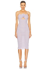 MARIANNA SENCHINA Flower Bloom Midi Dress in Lilac, view 2, click to view large image.