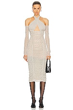 MARIANNA SENCHINA Marilyn Dress in Beige & Black Polka Dot, view 1, click to view large image.