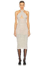 MARIANNA SENCHINA Marilyn Dress in Beige & Black Polka Dot, view 2, click to view large image.