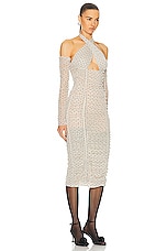 MARIANNA SENCHINA Marilyn Dress in Beige & Black Polka Dot, view 3, click to view large image.