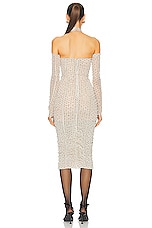 MARIANNA SENCHINA Marilyn Dress in Beige & Black Polka Dot, view 4, click to view large image.