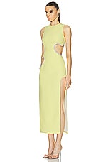 MARIANNA SENCHINA First Kiss Midi Dress in Lemon, view 3, click to view large image.