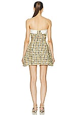 MARIANNA SENCHINA Hailey Dress in Yellow Pied De Poule, view 3, click to view large image.