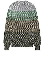 Missoni Crewneck Sweater in Beige & Green, view 2, click to view large image.