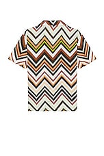 Missoni Short Sleeve Shirt in Multi Green & Brown, view 2, click to view large image.