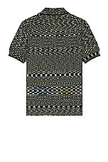 Missoni Short Sleeve Polo in Black & Lime Green, view 2, click to view large image.