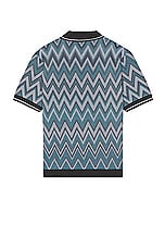 Missoni Short Sleeve Polo in Black & White, view 2, click to view large image.