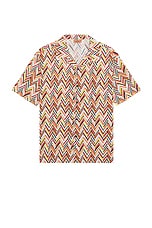 Missoni Short Sleeve Shirt in Orange & Beige, view 1, click to view large image.