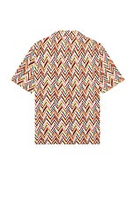 Missoni Short Sleeve Shirt in Orange & Beige, view 2, click to view large image.
