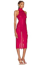 Missoni Scallop Trim Dress in Pink & Red Space Dye, view 2, click to view large image.