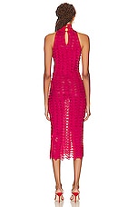 Missoni Scallop Trim Dress in Pink & Red Space Dye, view 3, click to view large image.