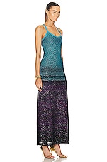 Missoni Sleeveless Maxi Dress in Turquoise, Violet, & Black, view 2, click to view large image.