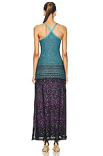 Missoni Sleeveless Maxi Dress in Turquoise, Violet, & Black, view 3, click to view large image.