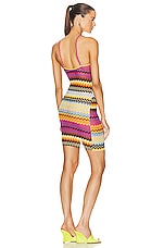 Missoni Short Cover Up in Multicolor Dark Chevron, view 3, click to view large image.