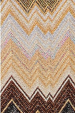 Missoni Sleeveless A-line Short Dress in Brown Base Multi Zig Zag, view 4, click to view large image.
