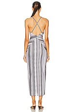 Missoni Sleeveless Long Slip Dress in Multi Grey, view 3, click to view large image.