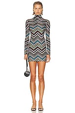 Missoni Long Sleeve Dress In Blue, Red, White, &amp; Nocturnal in Blue, Red, White, & Nocturnal, view 1, click to view large image.