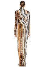Missoni Turtleneck Long Dress in Multi Brown, view 4, click to view large image.