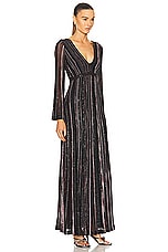 Missoni V Neck Long Dress in Multicolor & Bordeaux Base, view 2, click to view large image.