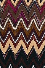 Missoni Long Sleeve Crewneck Mini Dress in Multi Brown & Black Base, view 4, click to view large image.