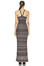 Missoni Mesh Knit Sleeveless Long Dress in Multicolor & Black Base, view 3, click to view large image.