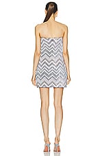 Missoni Zig Zag Sequin Dress in Light Blue, Grey, & White Base, view 3, click to view large image.