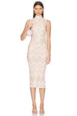 Missoni Jersey Crepe Sleeveless Dress in Multicolor Pink Tones, view 1, click to view large image.