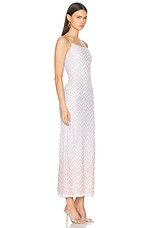 Missoni Nuanced Zig Zag Sleeveless Long Dress in Pastel Pink & White, view 2, click to view large image.
