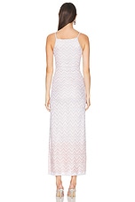 Missoni Nuanced Zig Zag Sleeveless Long Dress in Pastel Pink & White, view 3, click to view large image.