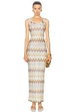 Missoni Long Tank Dress in Green, Beige, & Brown, view 1, click to view large image.