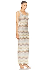 Missoni Long Tank Dress in Green, Beige, & Brown, view 2, click to view large image.