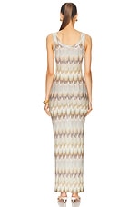 Missoni Long Tank Dress in Green, Beige, & Brown, view 3, click to view large image.