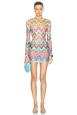 Missoni Long Sleeve T-shirt Dress in Carioca Macro Chevron, view 1, click to view large image.