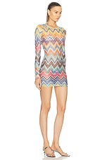 Missoni Long Sleeve T-shirt Dress in Carioca Macro Chevron, view 2, click to view large image.