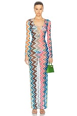 Missoni Long Cover Up Dress in Carioca Macro Chevron, view 1, click to view large image.