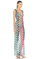 Missoni Long Cover Up Dress in Carioca Macro Chevron, view 2, click to view large image.