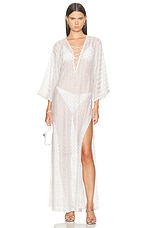 Missoni Long Cover Up Dress in White & Gold, view 1, click to view large image.