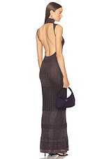 Missoni Lurex Sleeveless Long Dress in Black With Pink Base, view 1, click to view large image.